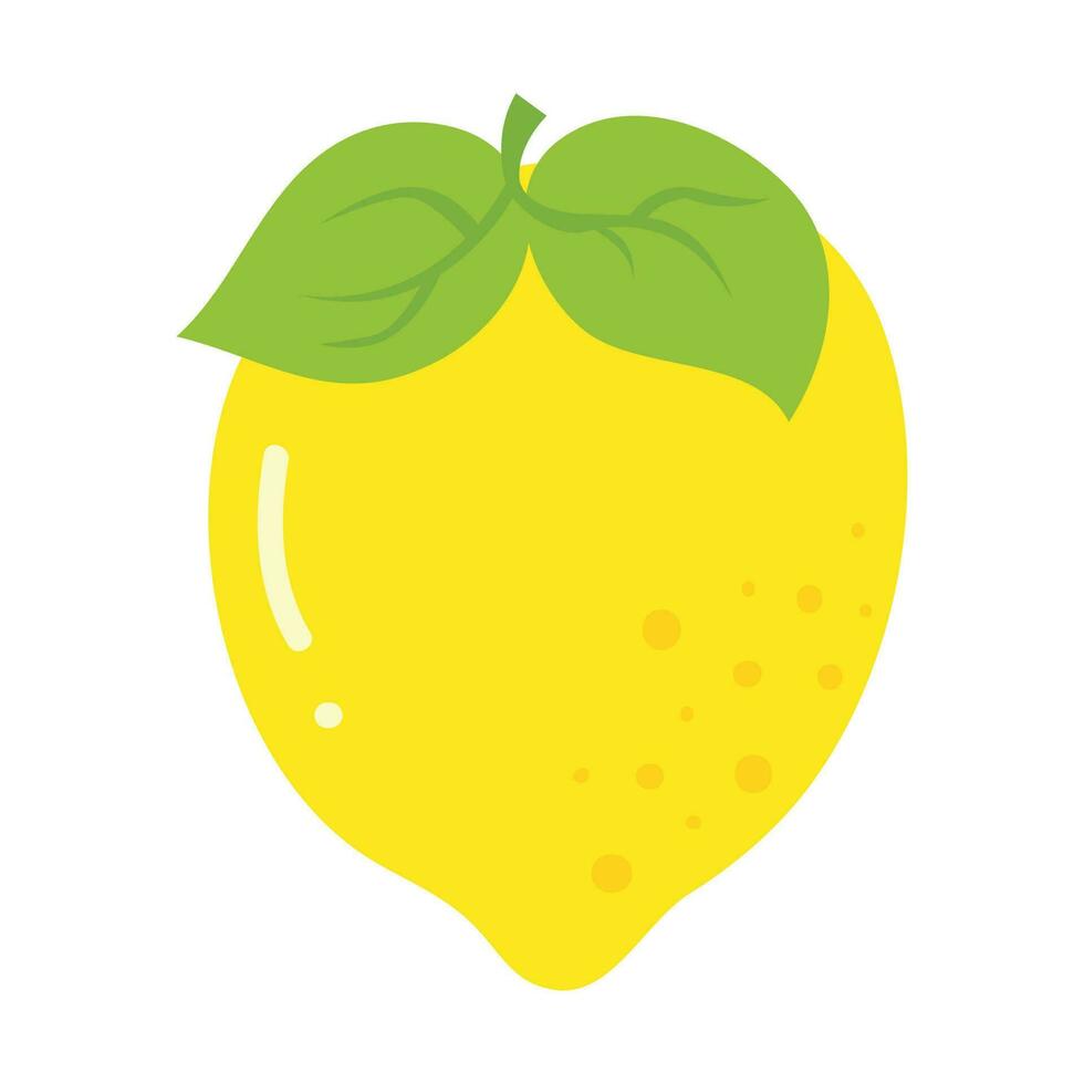 Fresh Lemon Illustration Isolated In White Background. Lemon Slice Cartoon Illustration. vector