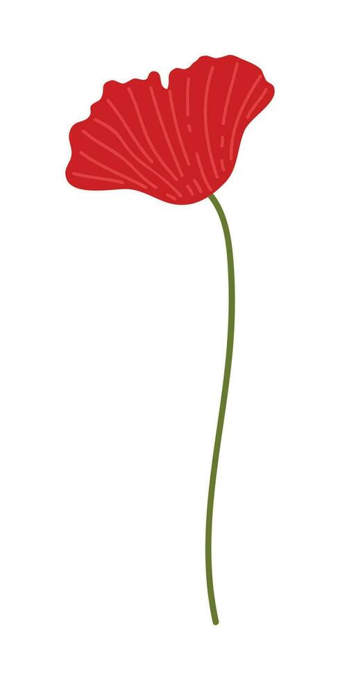 Poppy Flower Element Illustration. Vector red poppies isolated on a white background.