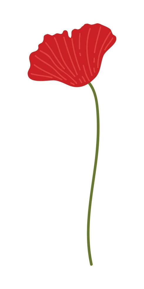 amapola flor elemento ilustración. vector rojo amapolas aislado en un blanco antecedentes.