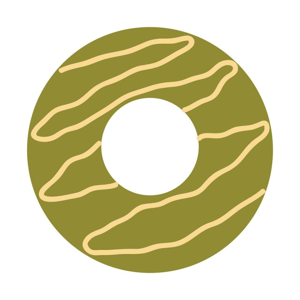 Donut vector Illustration. Sweet sugar icing donuts. Top view of doughnuts. Confectionery dessert. Chocolate confectionery isolated on white background. Flat design.