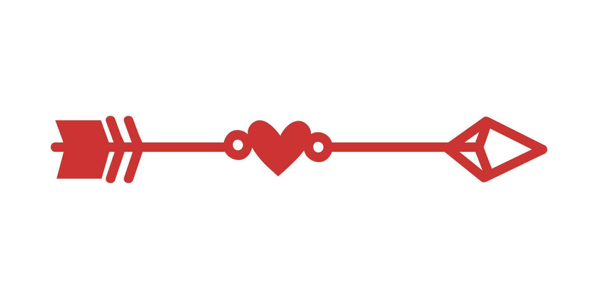 corazón flecha elemento. mano dibujado flechas con corazones, diseño elementos para San Valentín día y Boda diseño vector