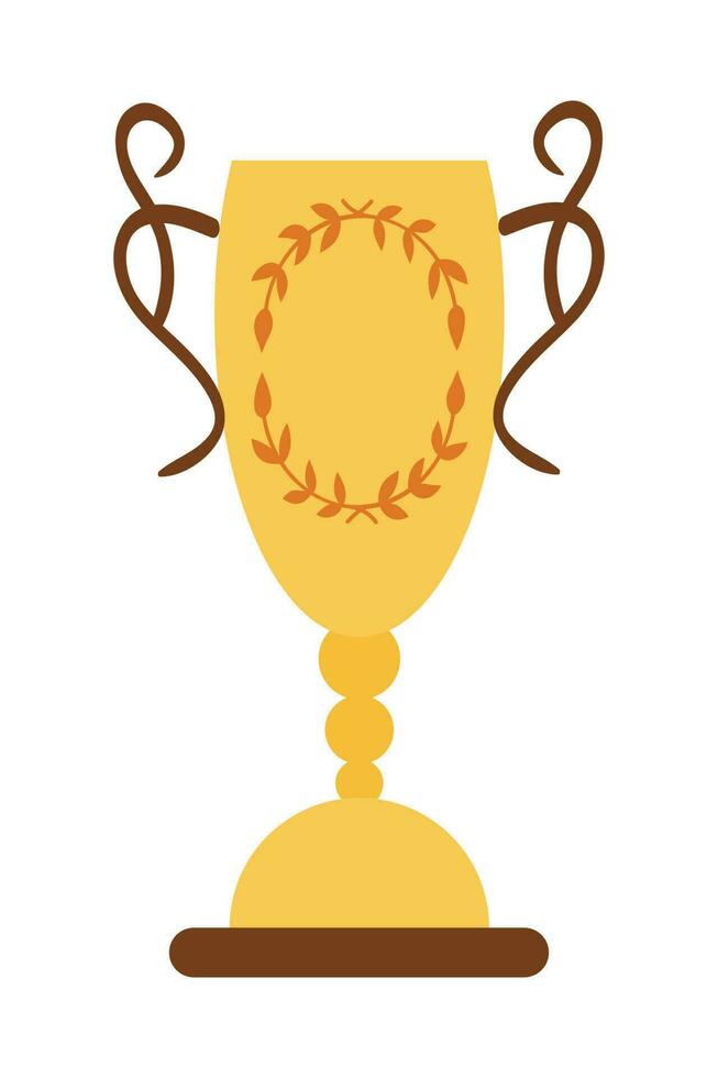 Championship winner trophy gold medal award illustration isolated on white background. Gold championship or competition winner trophy awards, number one, and cup in a concept of awarding prizes vector