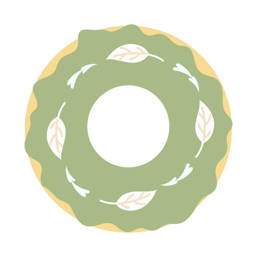 Donut vector Illustration. Sweet sugar icing donuts. Top view of doughnuts. Confectionery dessert. Chocolate confectionery isolated on white background. Flat design.