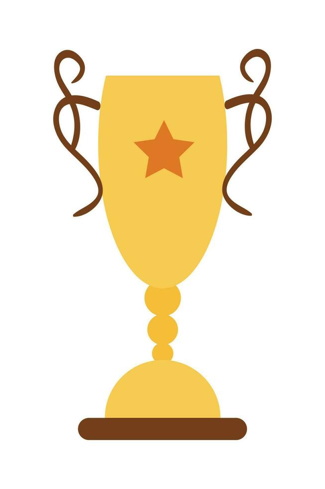 Championship winner trophy gold medal award illustration isolated on white background. Gold championship or competition winner trophy awards, number one, and cup in a concept of awarding prizes vector