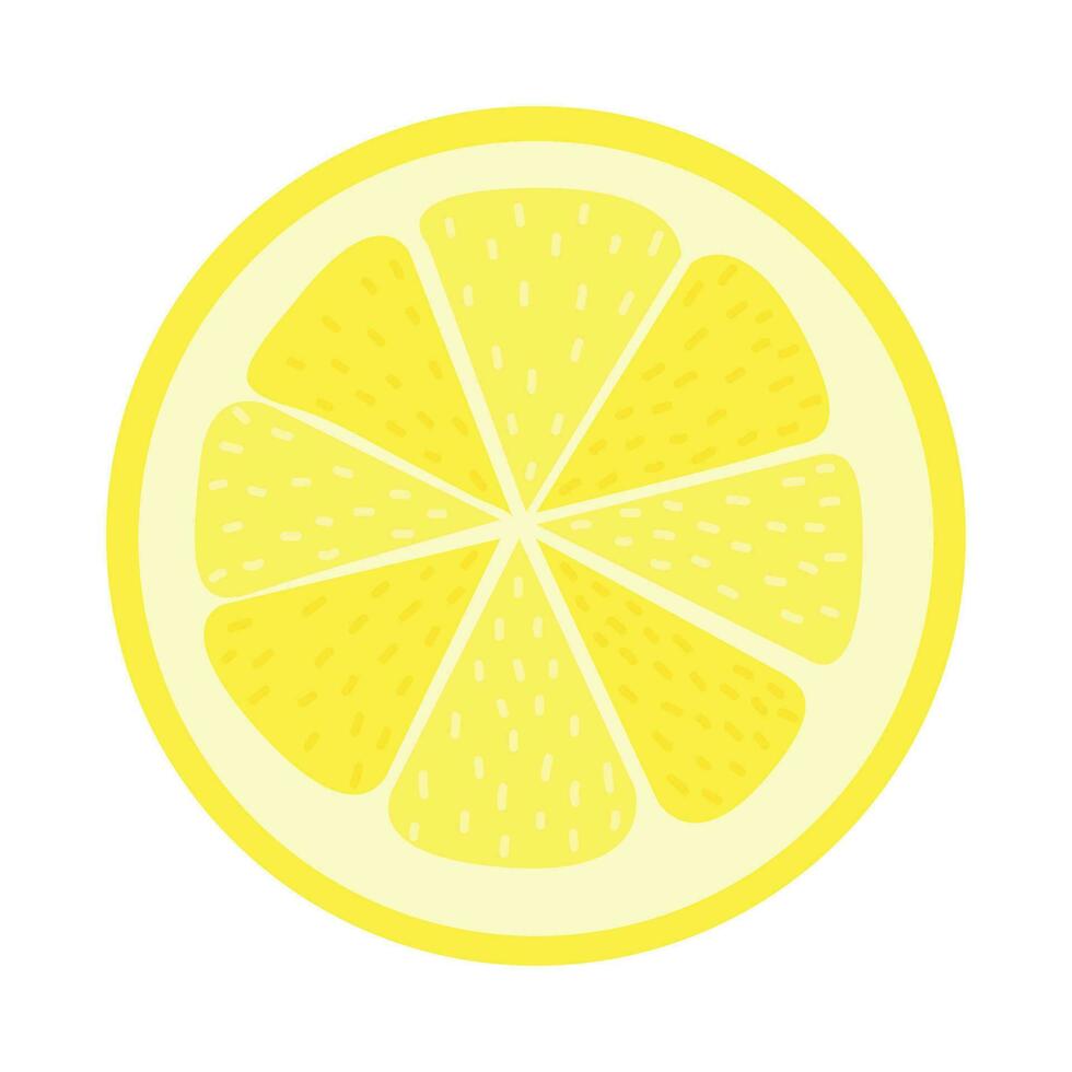 Fresh Lemon Illustration Isolated In White Background. Lemon Slice Cartoon Illustration. vector