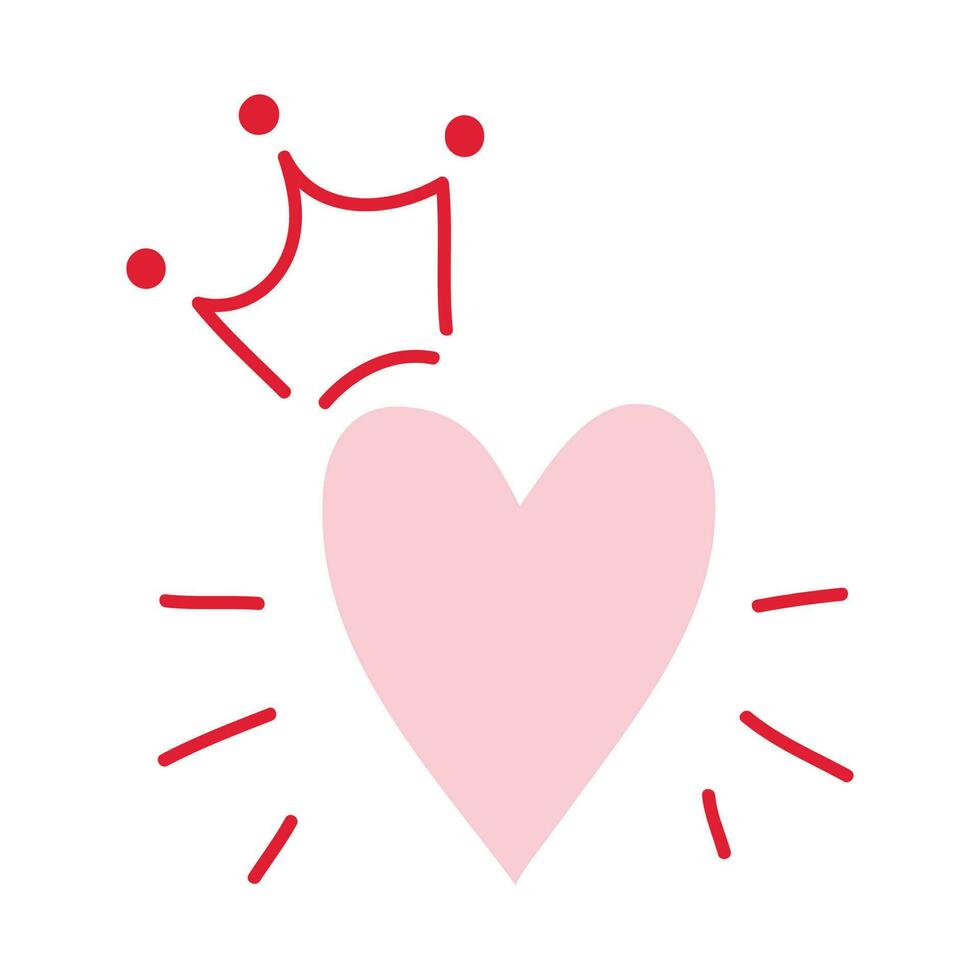 amor corazón mano dibujado elemento ilustración para San Valentín día decoración. vector