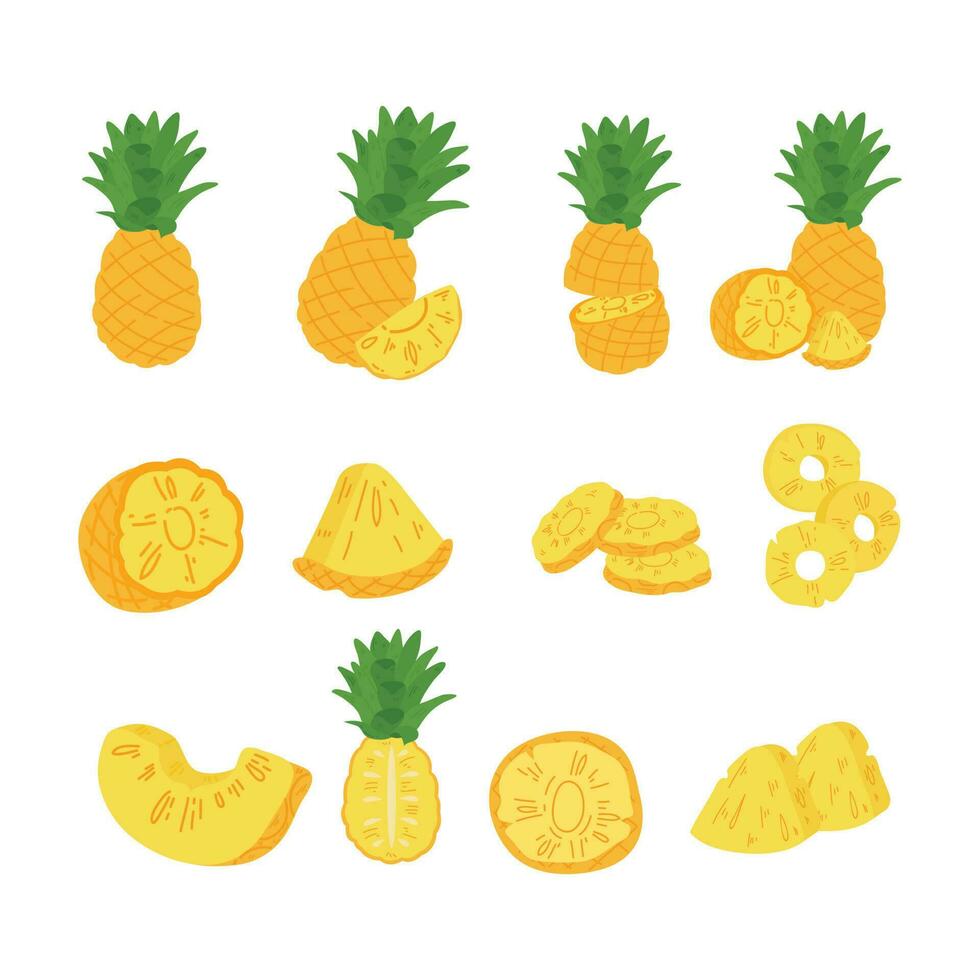 mano dibujado piña ilustración aislado en blanco antecedentes. Fresco verano Fruta ilustración. vector