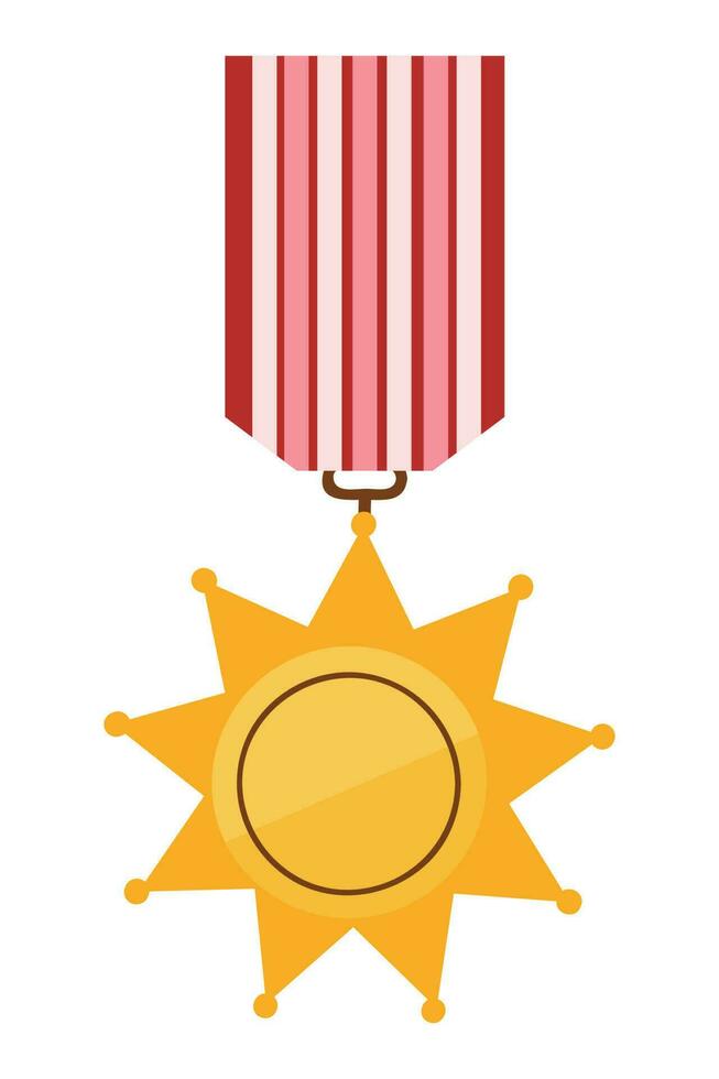 Championship winner trophy gold medal award illustration isolated on white background. Gold championship or competition winner trophy awards, number one, and cup in a concept of awarding prizes vector