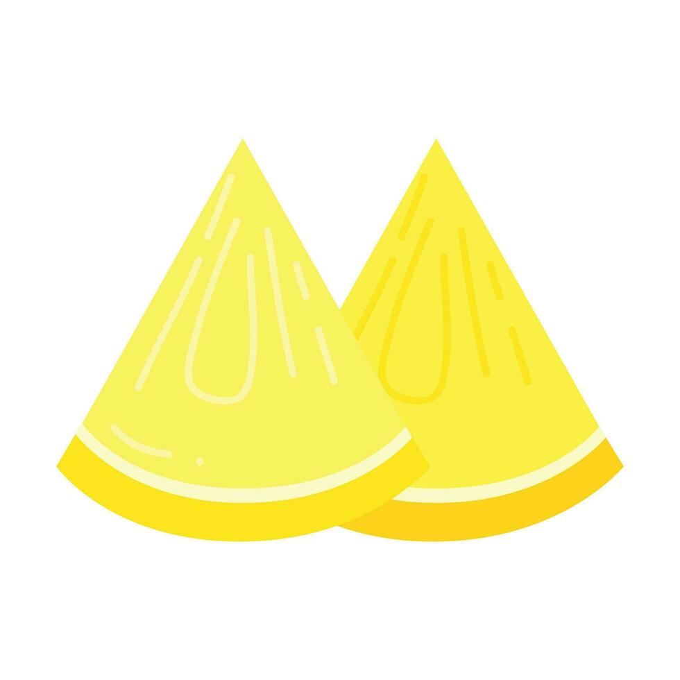 Fresh Lemon Illustration Isolated In White Background. Lemon Slice Cartoon Illustration. vector