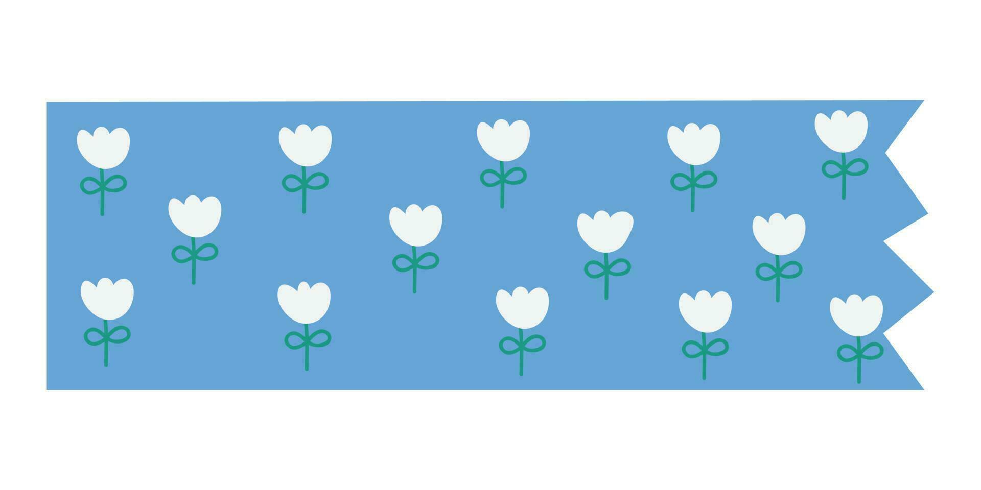 Set of a decorative washi tape. Vector illustration of blue