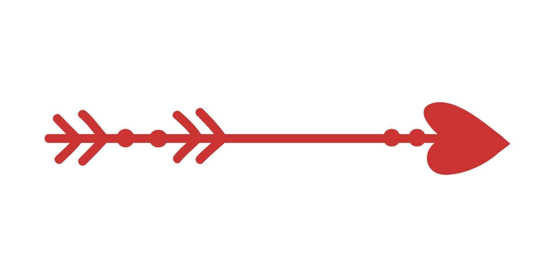 Heart Arrow Element. Hand drawn arrows with hearts, design elements for Valentine's day and wedding Design vector