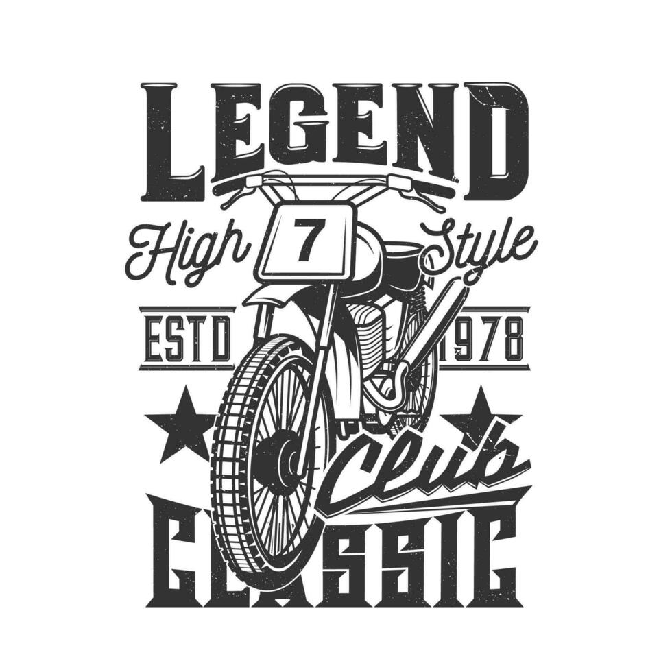 Motorcycle races club, motorbike speedway bike vector