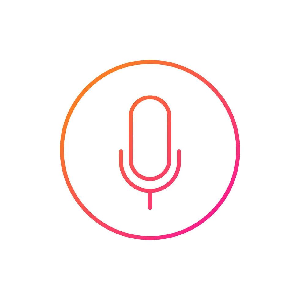 Smart speaker microphone button, voice assistant vector