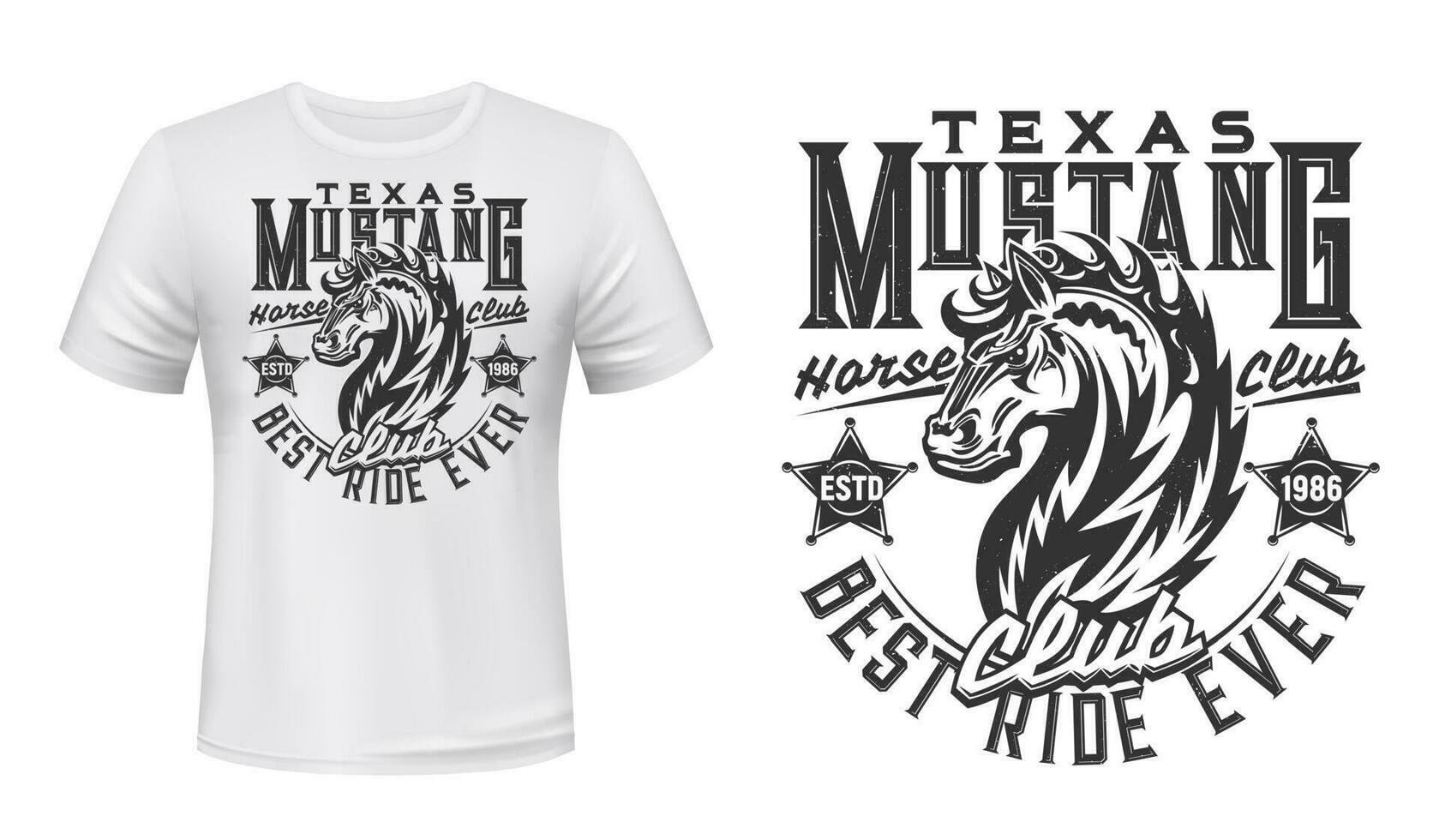 Mustang stallion t-shirt vector print template