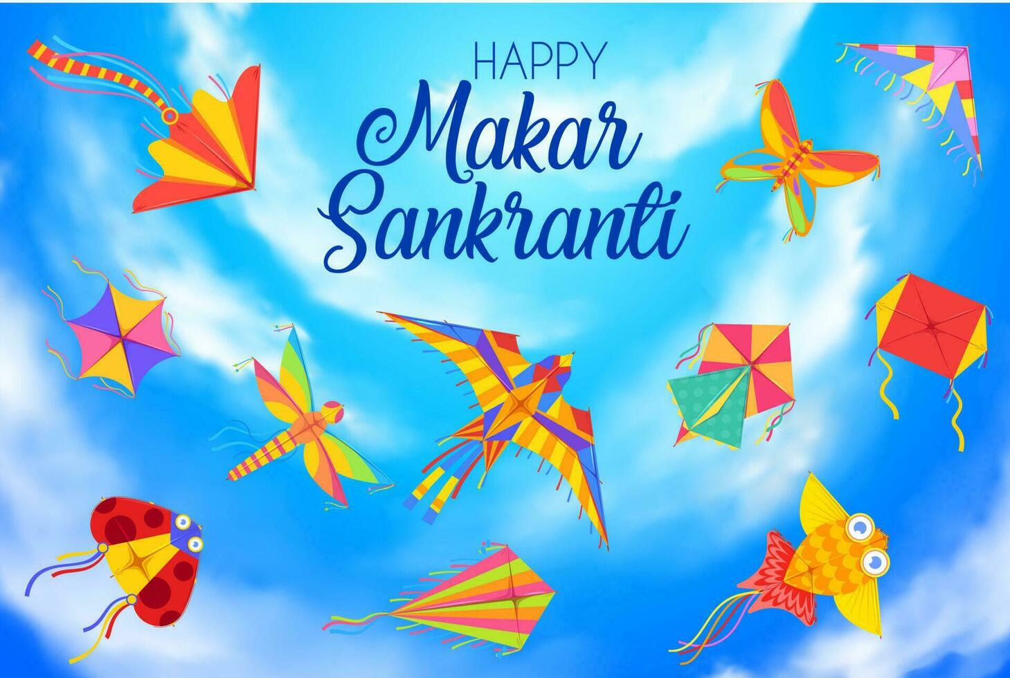 Makar Sankranti day, harvest festival background vector