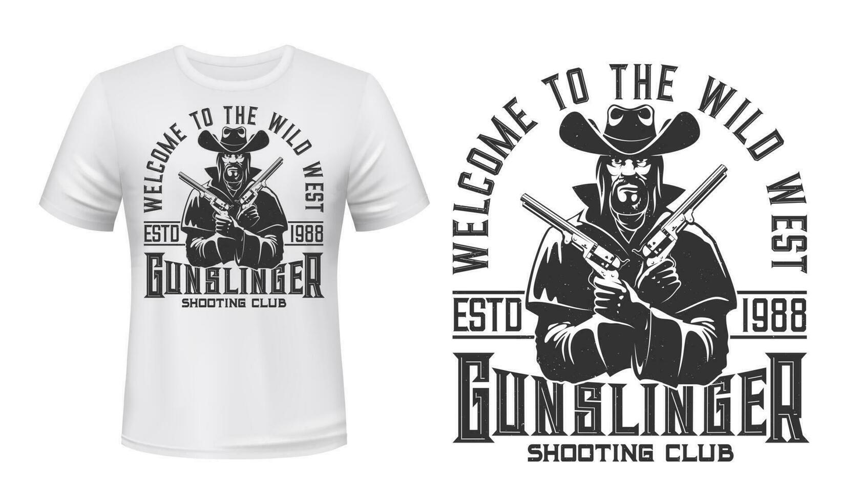 Gangster, bandit character t-shirt vector mockup