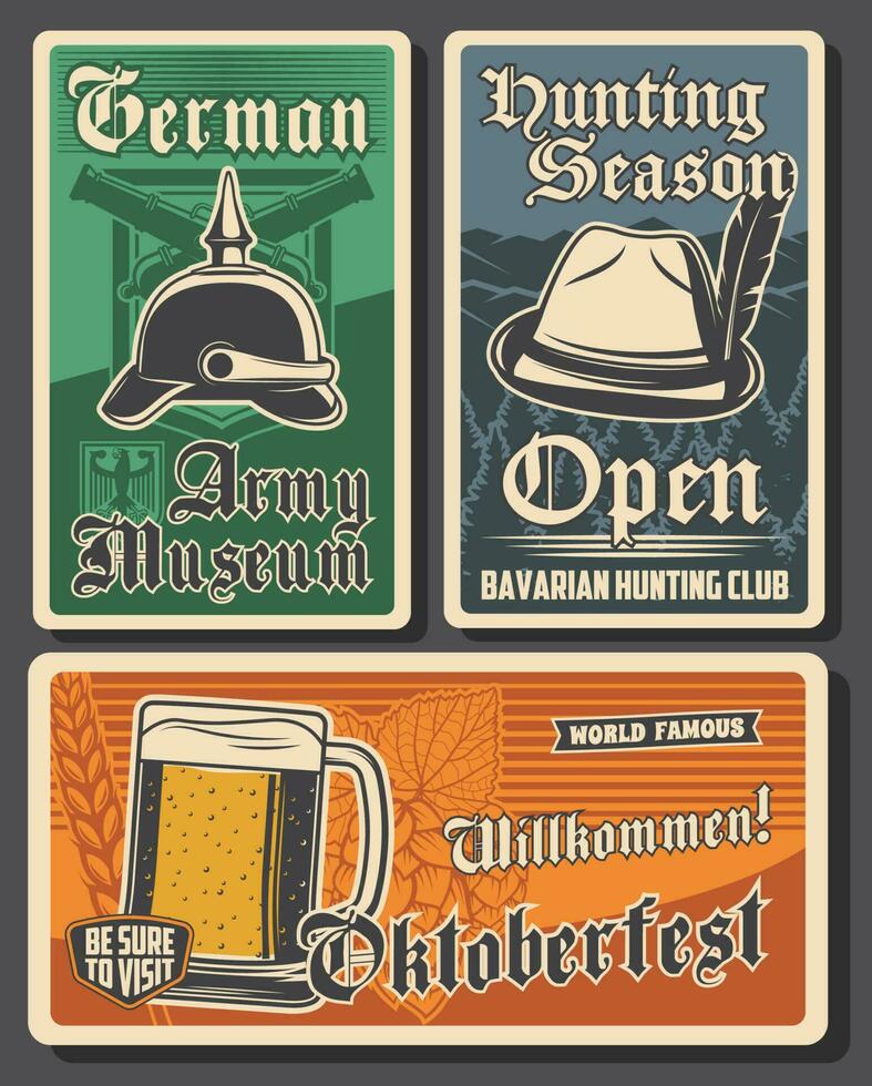 Travel to Germany vector retro German banners set