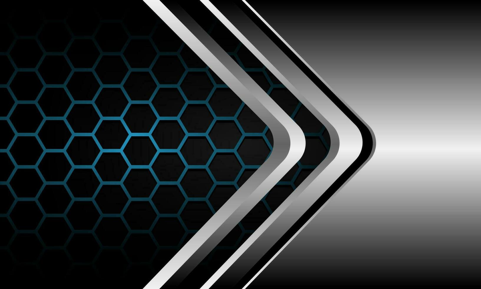 Abstract silver black arrow direction red hexagon mesh grey cyber geometric design modern luxury futuristic technology background vector