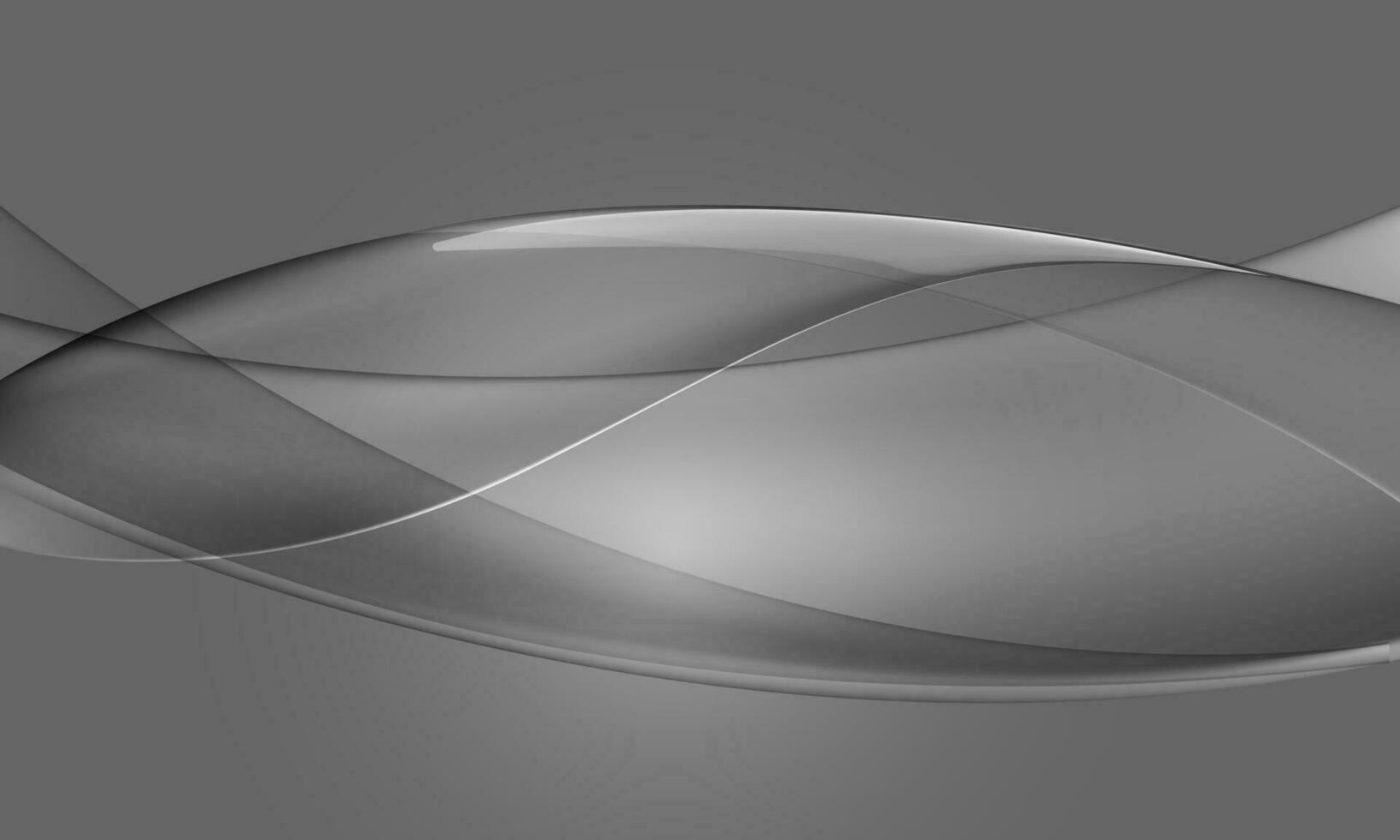 Abstract grey glass glossy curve wave design modern luxury futuristic background vector