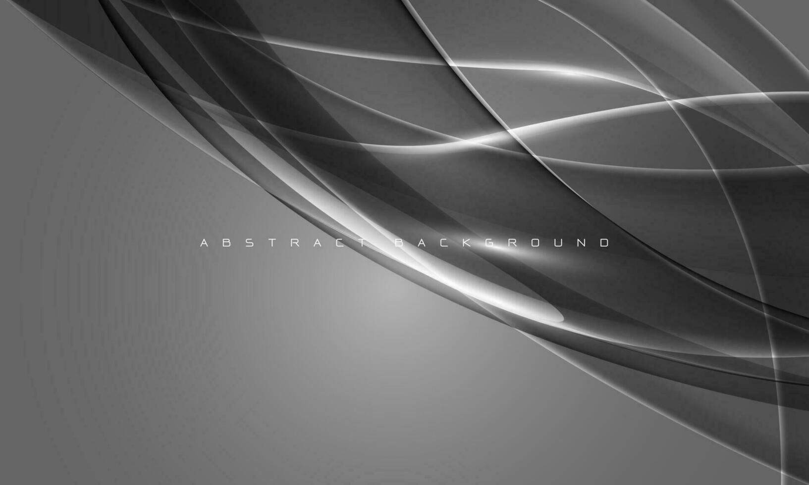 Abstract glass glossy curve wave on grey design modern luxury futuristic background vector