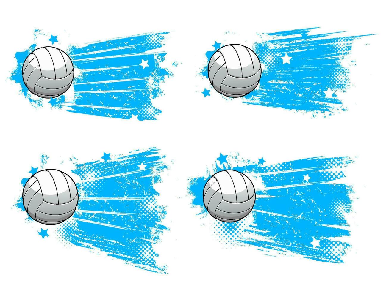 vóleibol pelota, deporte club trama de semitonos azul pancartas vector