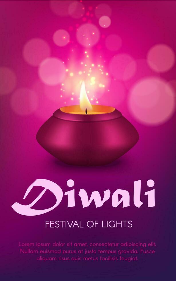 diwali diya lámpara de deepavali ligero festival vector