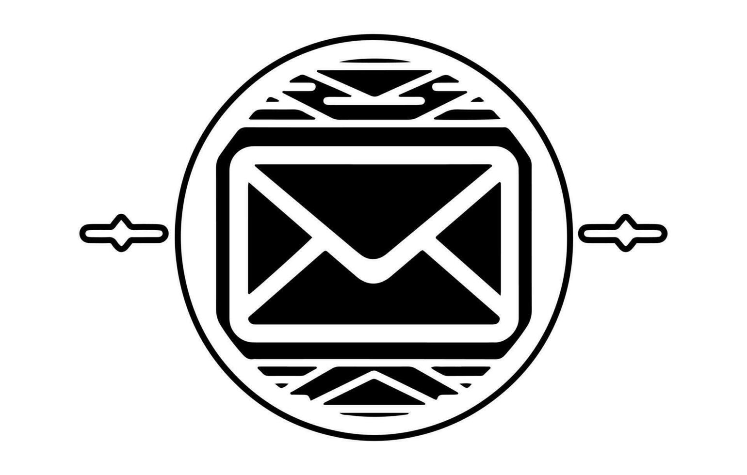 Outline email icon isolated on grey background.Email icon flat design