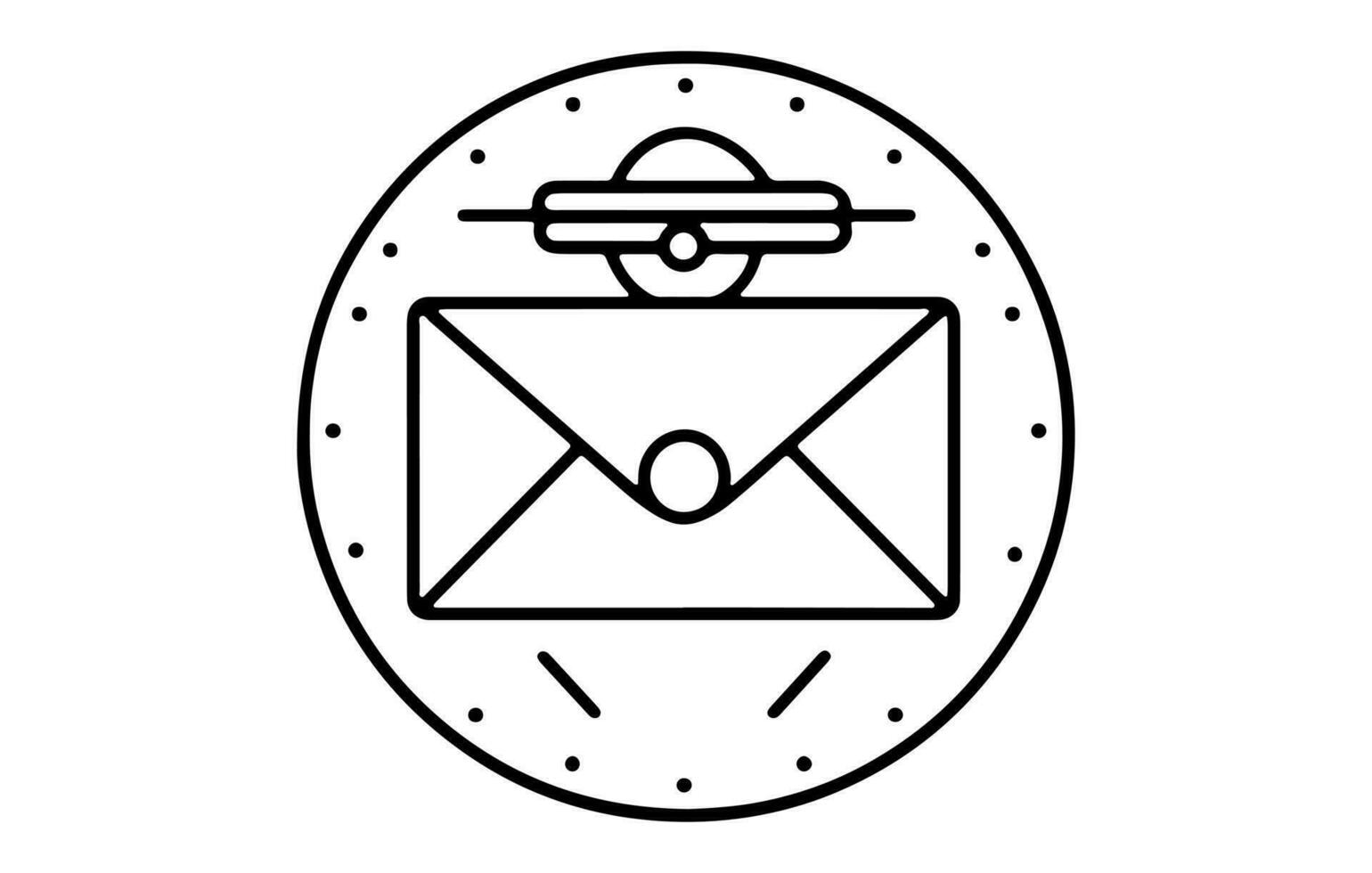 Outline email icon isolated on grey background.Email icon flat design