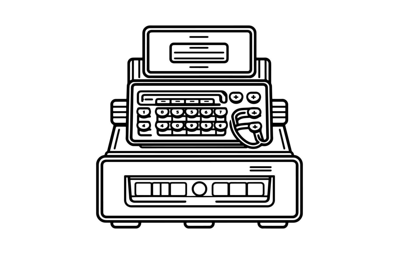 Icon of cash machine for cashier employee in store,Cash Register Icon,Cash register apparatus,cash register machine icon vector illustration
