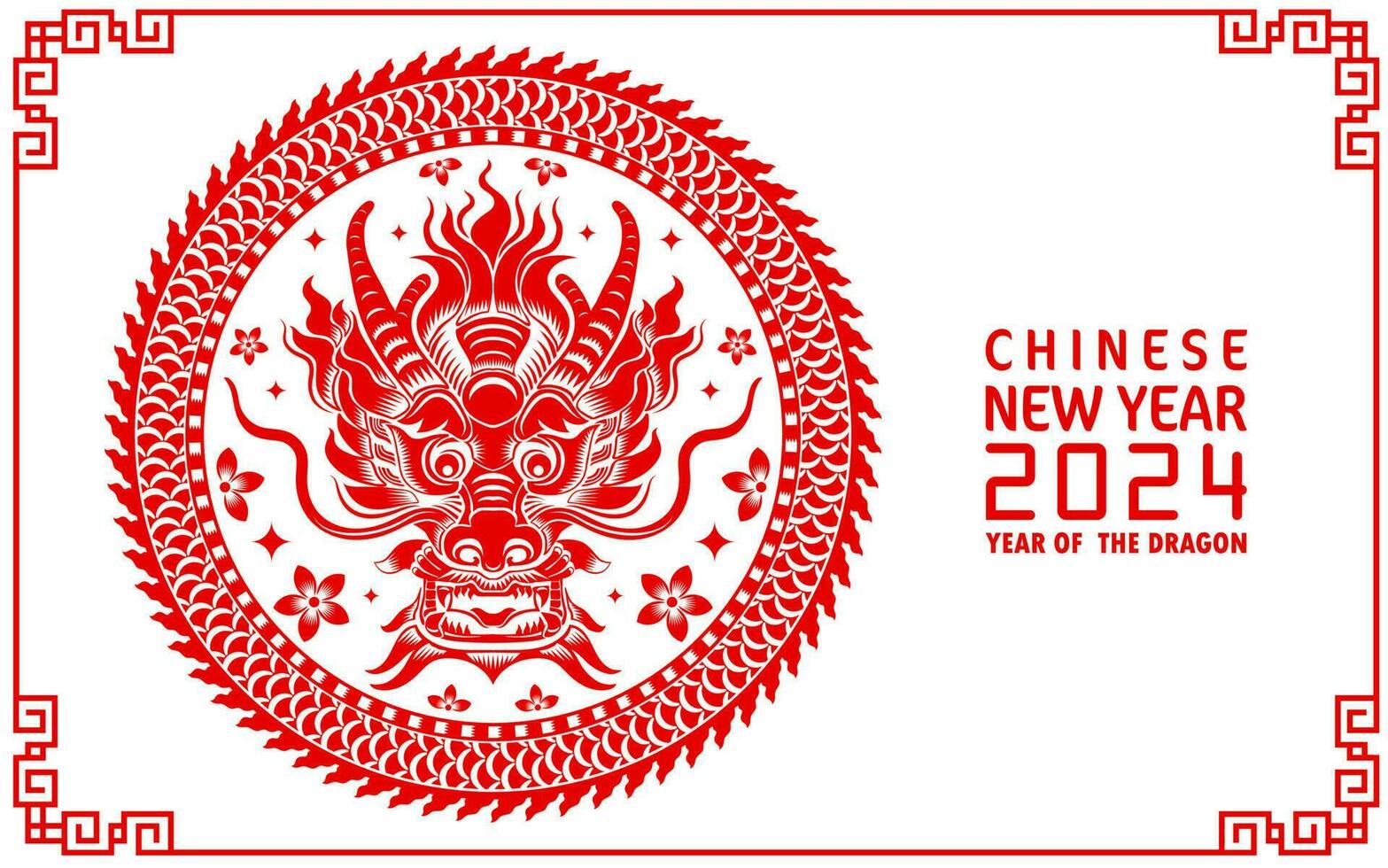 Happy chinese new year 2024 year of the chinese dragon zodiac vector