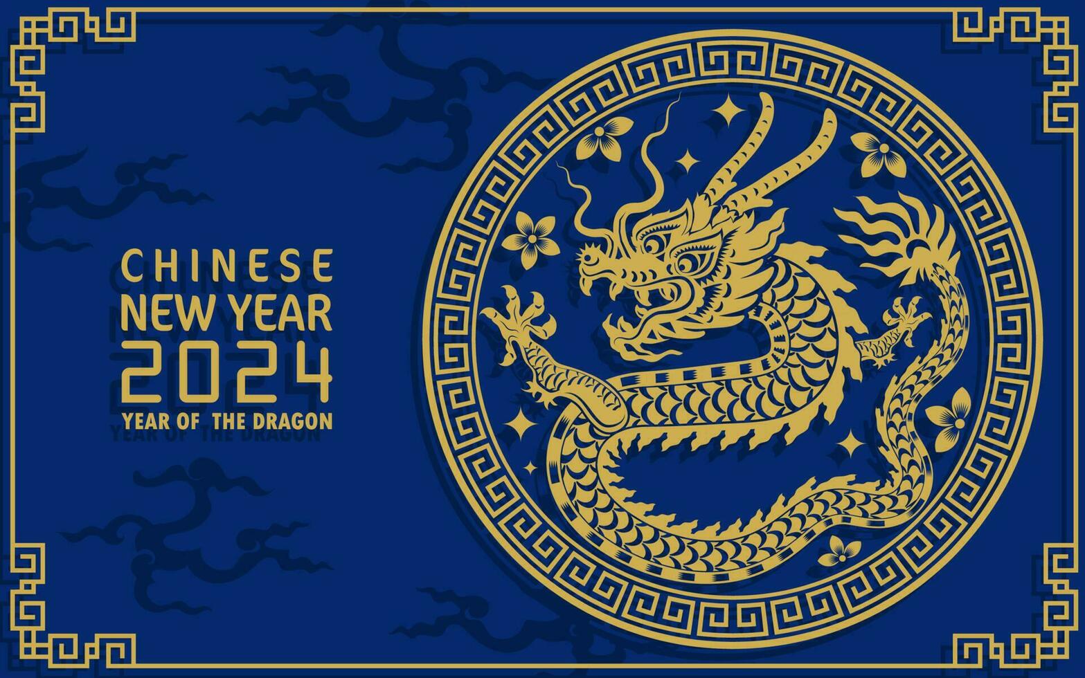 Happy chinese new year 2024 year of the chinese dragon zodiac vector