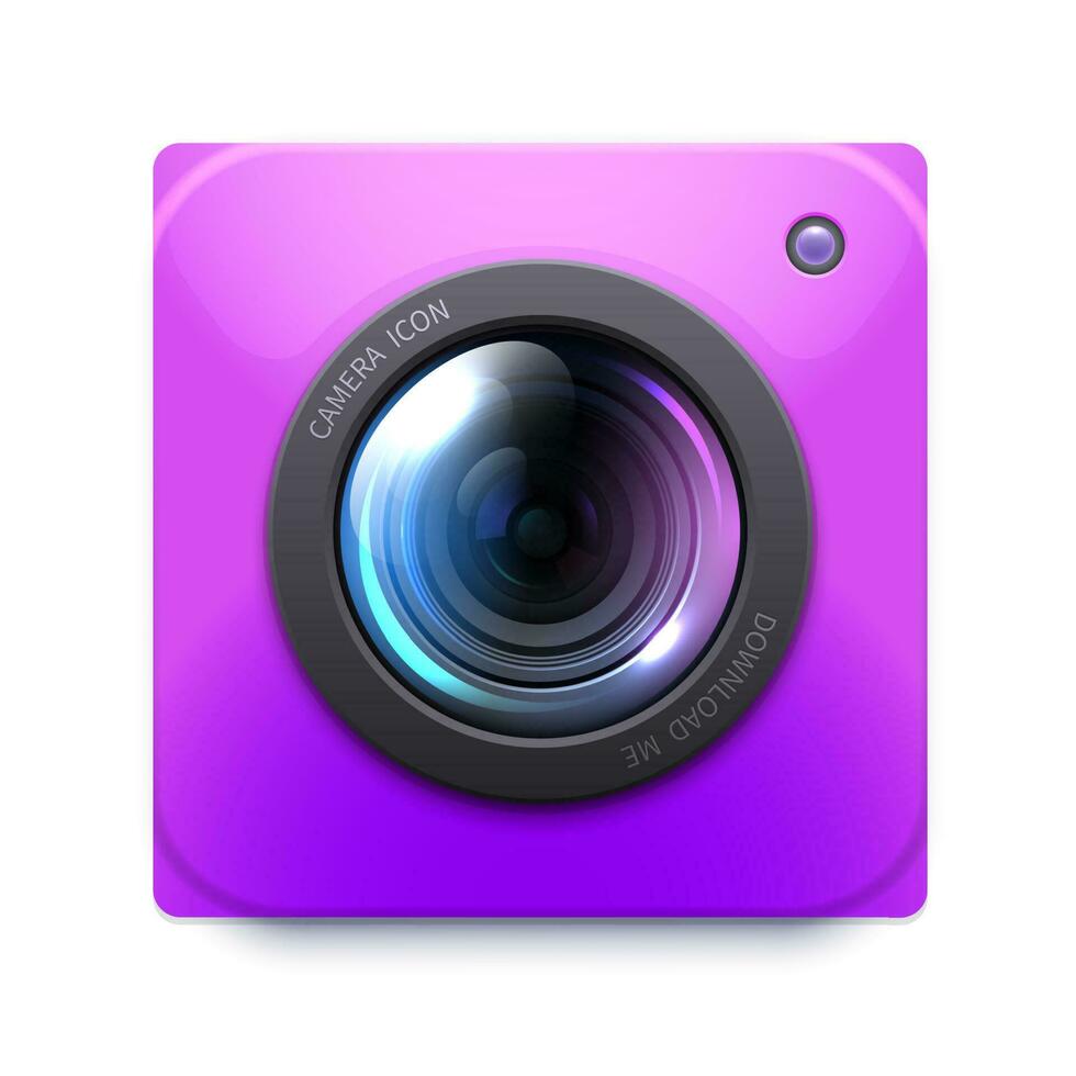 Photo or video camera icon, isolated vector emblem