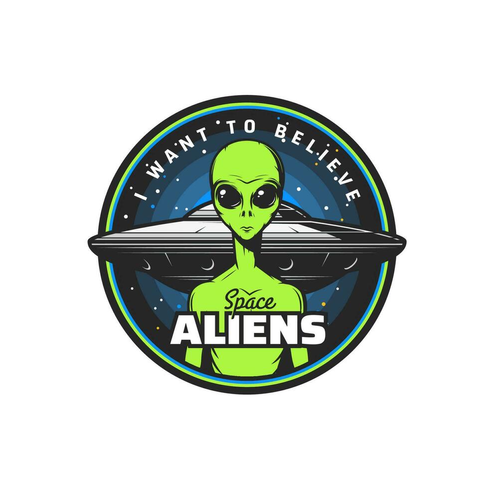 Aliens icon with vector UFO and space monster