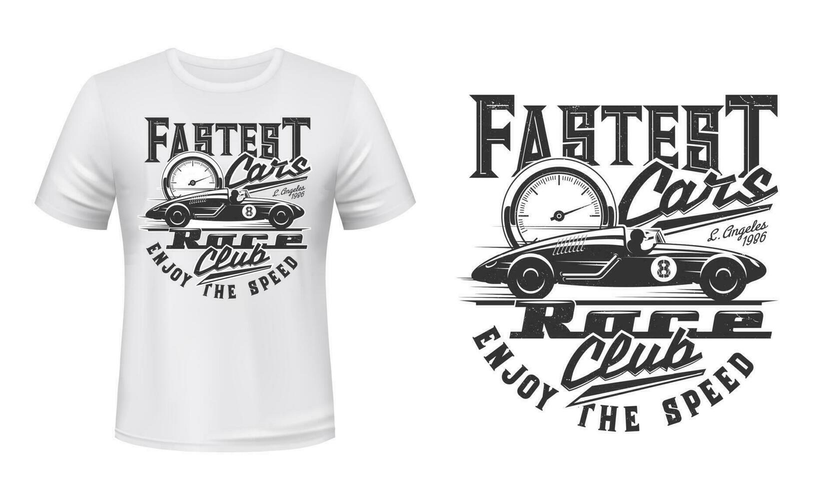 retro carreras coche camiseta vector impresión Bosquejo