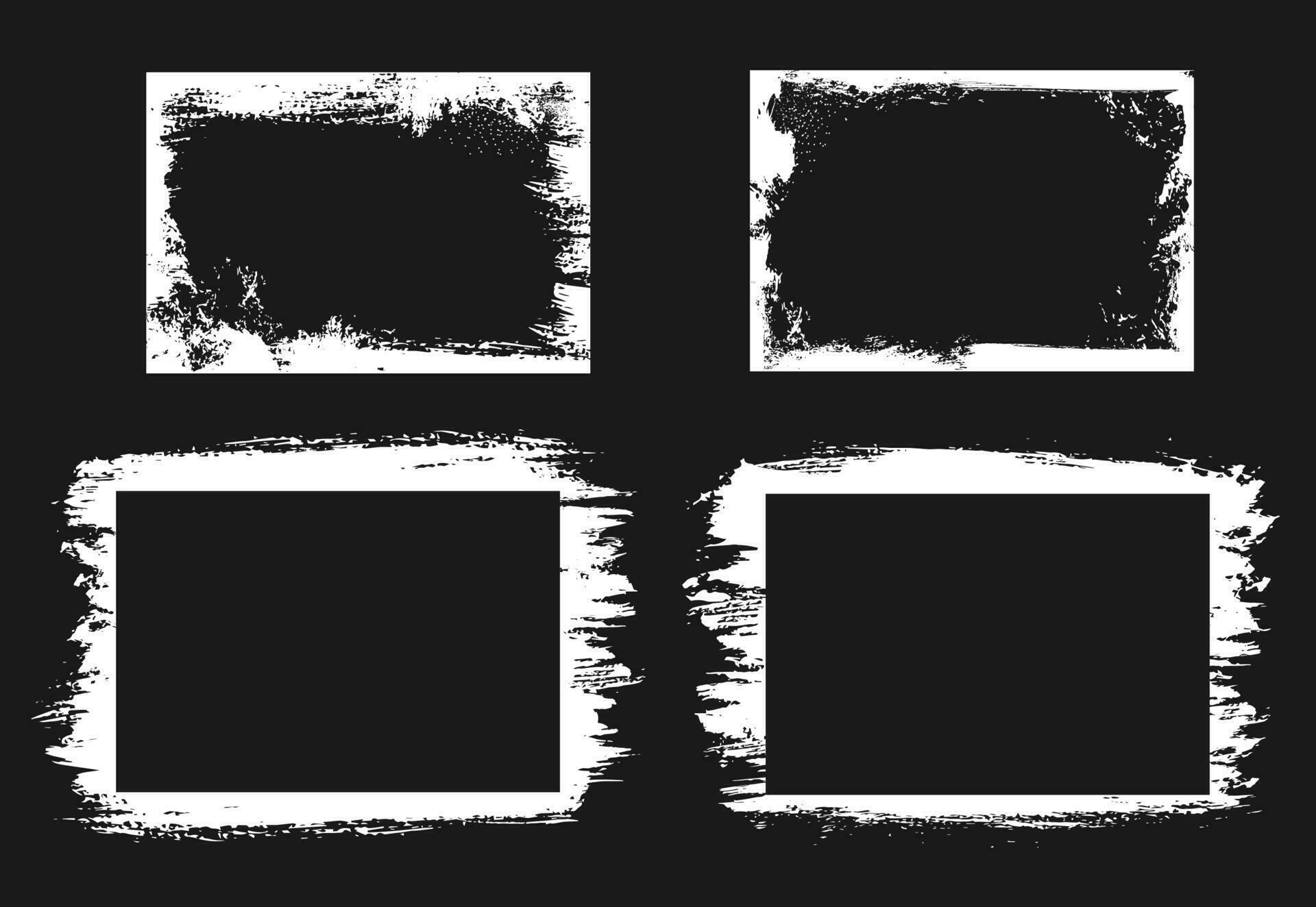 Grunge frames isolated vector rectangular borders 23844452 Vector Art ...