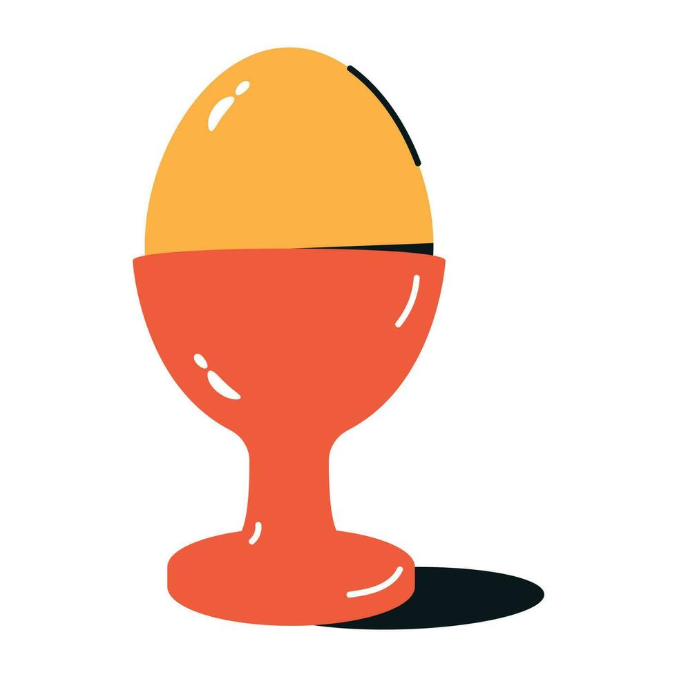 Egg cup flat icon design vector