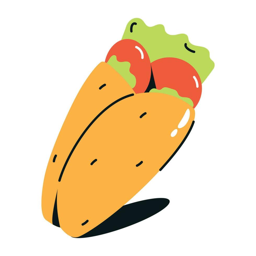 Grab a flat icon of corn dog vector
