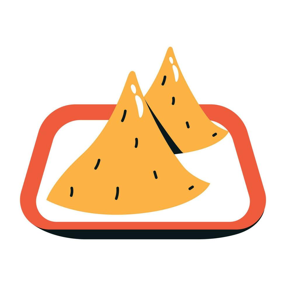 obtener un plano icono de nachos vector