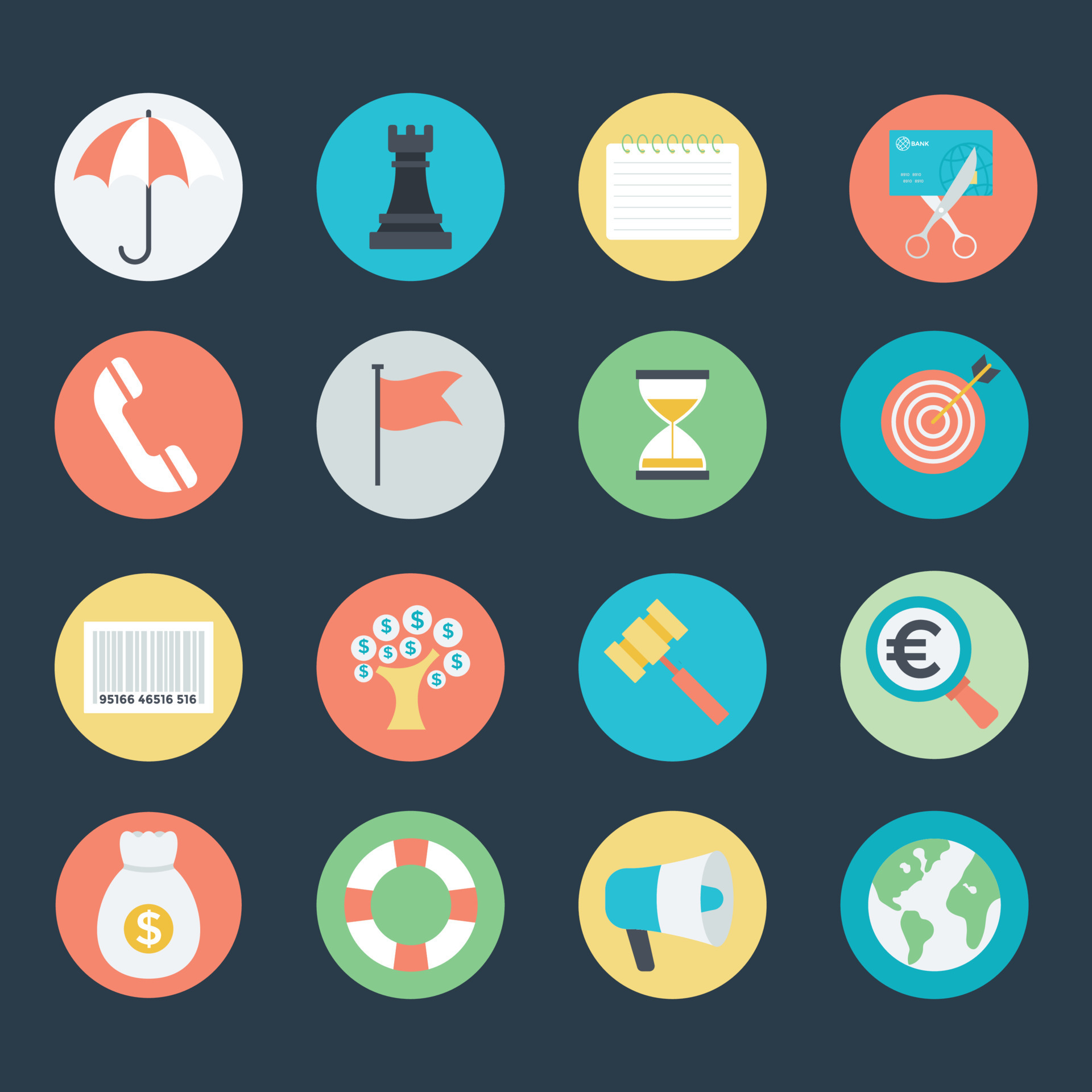 Bundle of Flat Business Strategy and Operations Icons 23844703 Vector ...