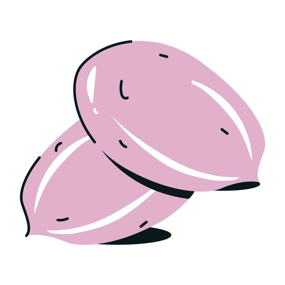 Customizable flat icon of pecan nuts vector