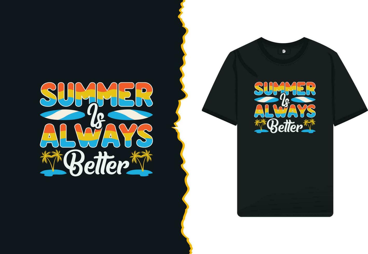 Vintage Retro-style Summer Typography T-shirt Design Template. Design quote - Summer is always better. vector
