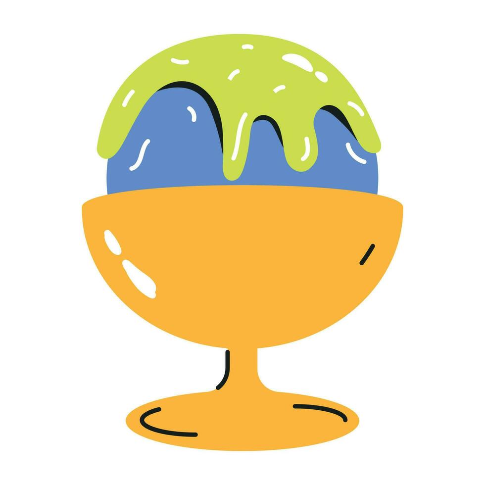 Eye catchy flat icon of sundae vector