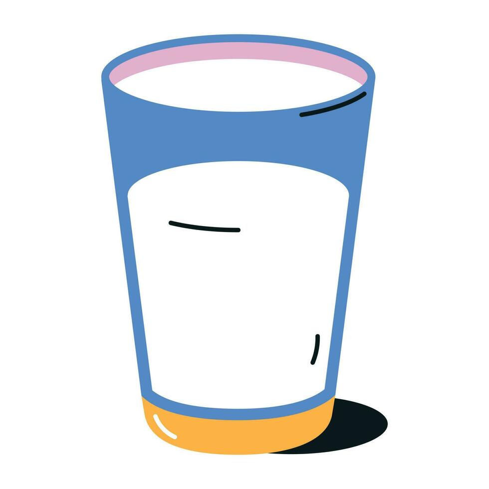 cheque fuera plano icono de Leche vaso vector