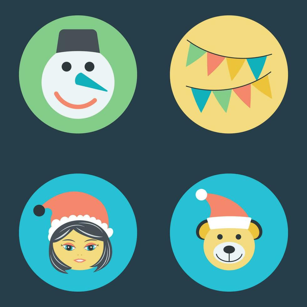 Bundle of Winter Accessories Flat Icons vector