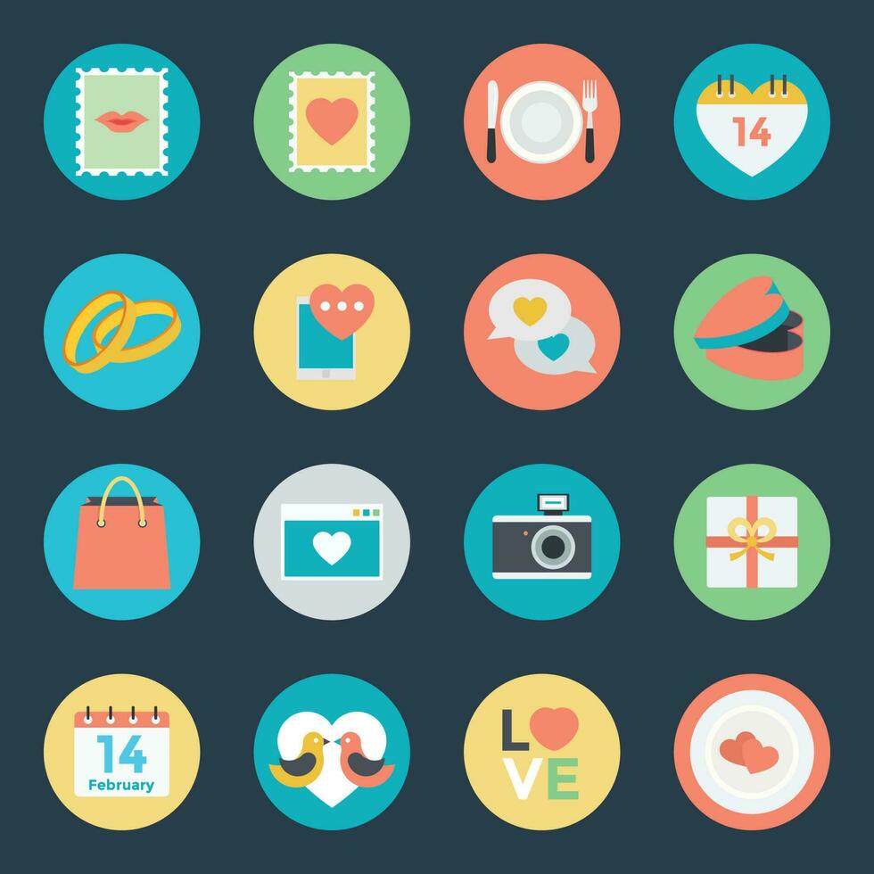 Pack of Love Day Flat Icons vector