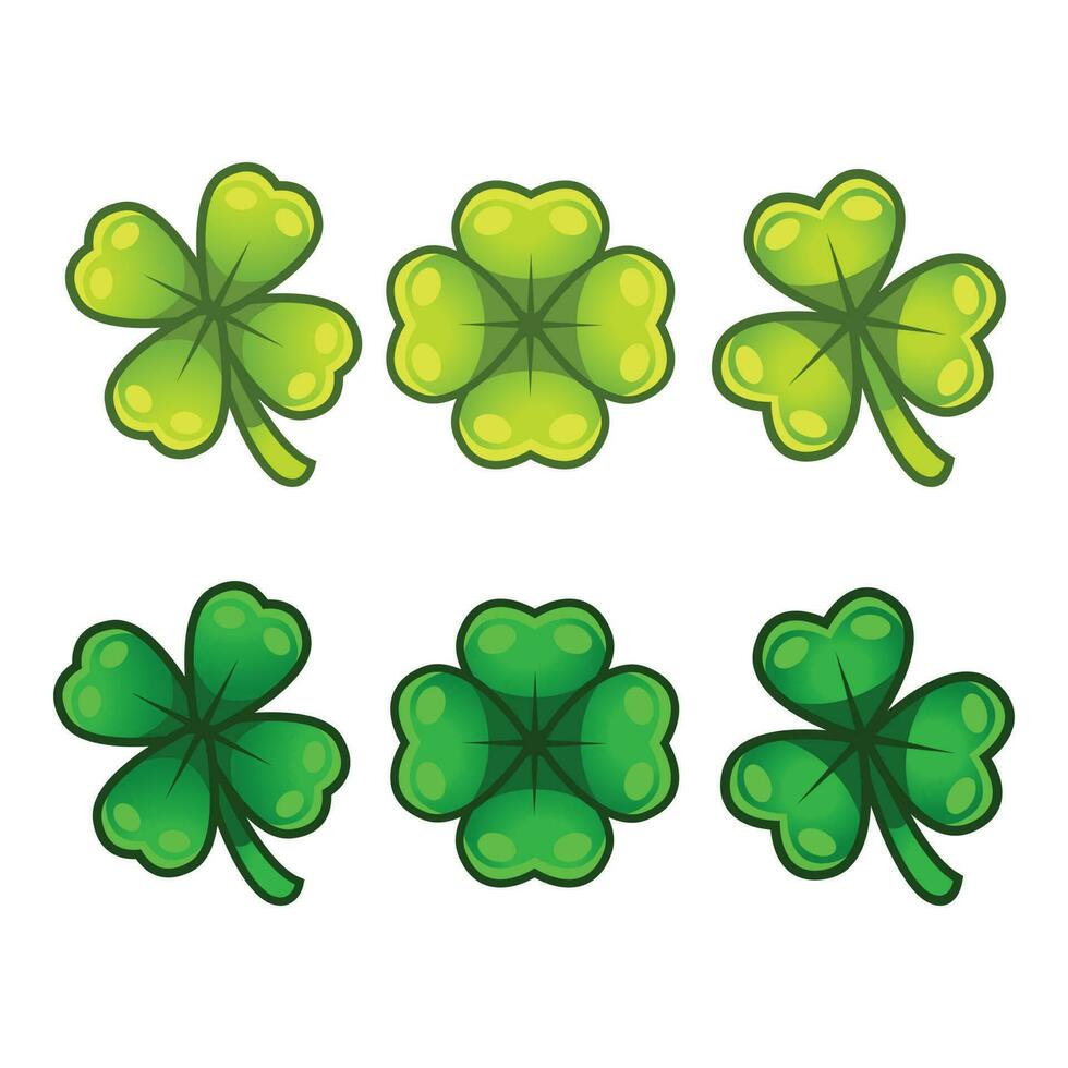 Cartoon 4 leaf clover. Isolated vector illustration.