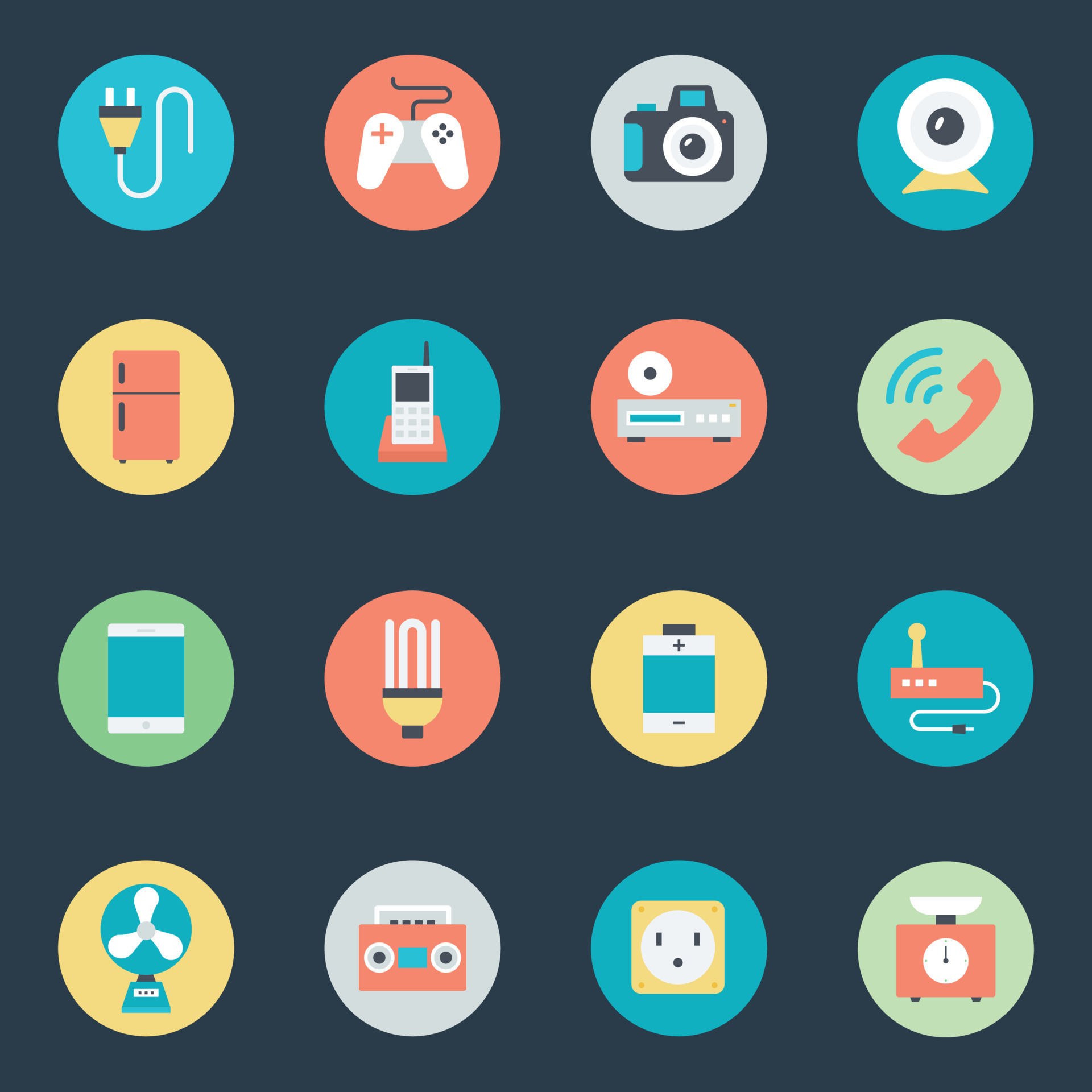 Digital Devices Icon Set in Flat Style 23845059 Vector Art at Vecteezy