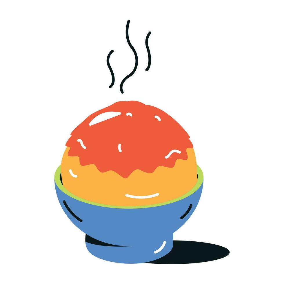 Grab a flat icon of fried rice vector