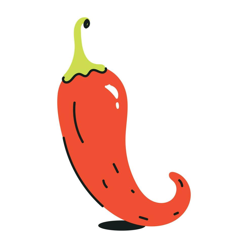 A flat icon of red chilli vector