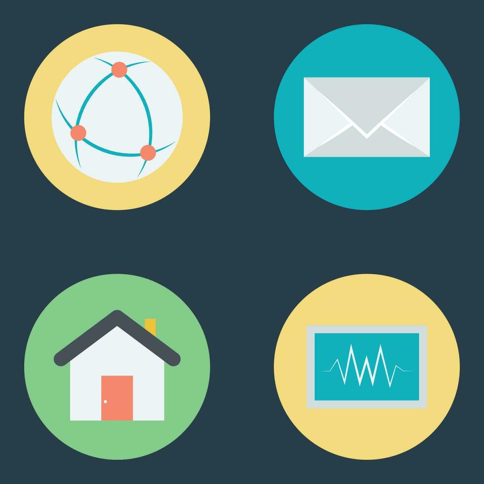 Set of Communication Sources Flat Icons vector